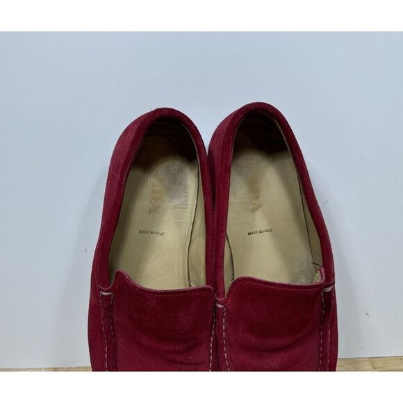 Prada Red Suede Loafers Shoes Men’s Size 10 Dress - Picture 7 of 9